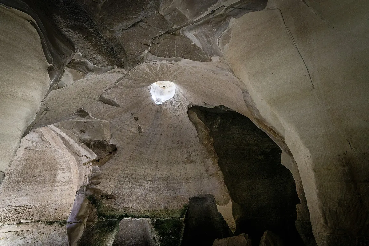 Inside one of the caves at Beit Guvrin