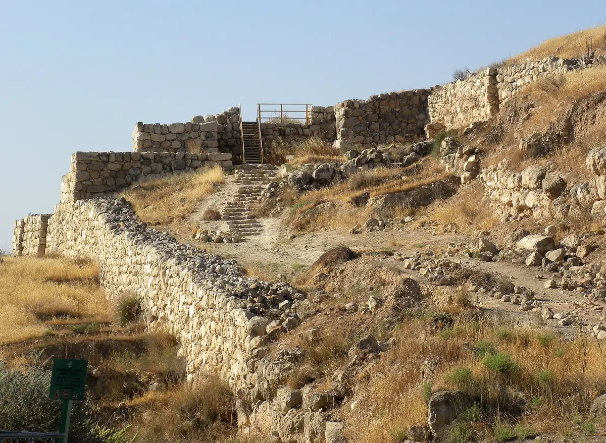 The excavated main gate of ancient Lachish at Tel Lachish